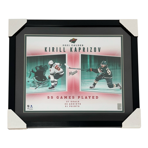 Kirill Kaprizov Unsigned Rookie Stats Professionally Framed 16x20 Photo
