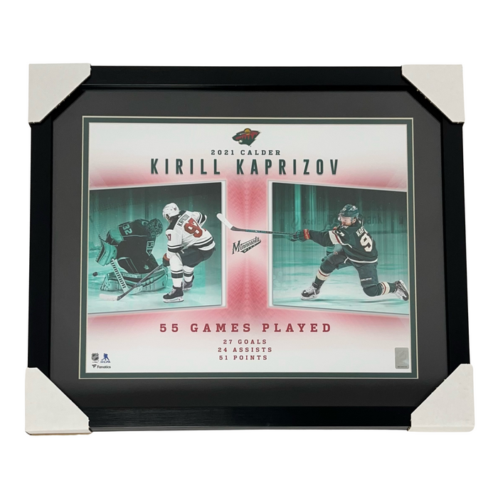 Kirill Kaprizov Unsigned Rookie Stats Professionally Framed 16x20 Photo