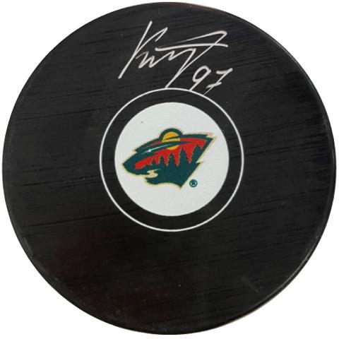 Kirill Kaprizov Signed Wild Logo Puck