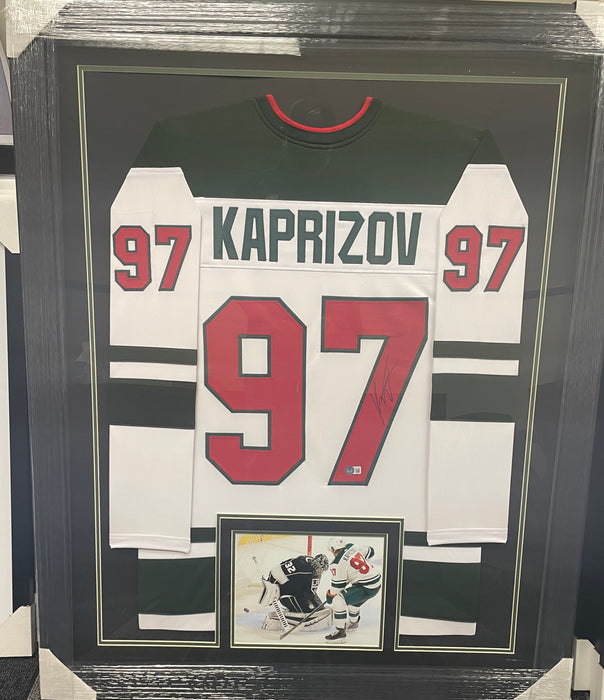 Kirill Kaprizov Signed & Professionally Framed Custom White Hockey Jersey