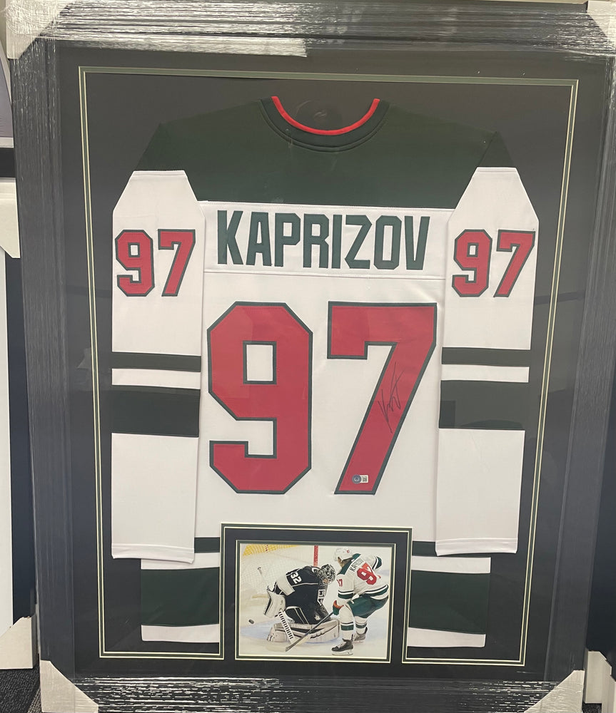 Kirill Kaprizov Signed & Professionally Framed Custom White Hockey Jersey