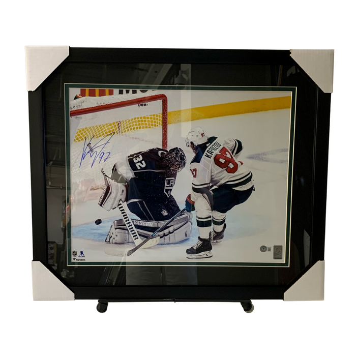 Kirill Kaprizov White Jersey Signed & Professionally Framed 16x20 Photo #1