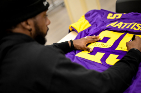 Alexander Mattison Signed Custom Holiday Football Jersey