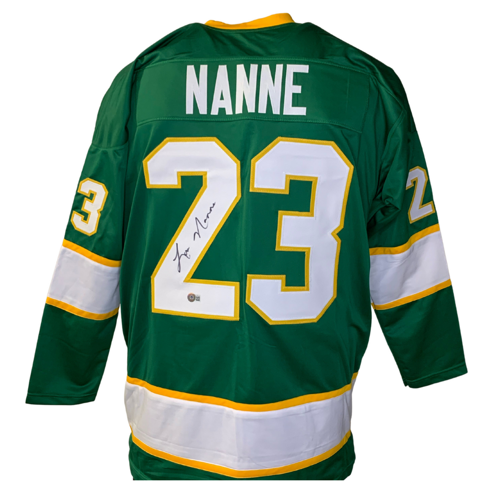 Lou Nanne Signed Custom Green Hockey Jersey