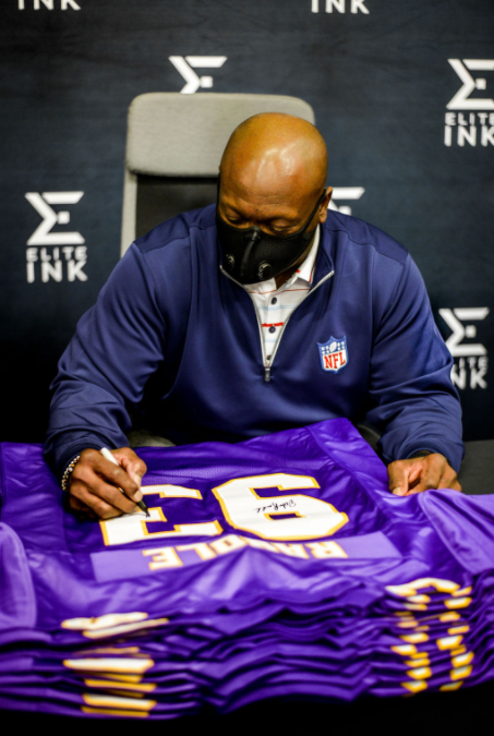 John Randle Signed Custom Purple Football Jersey w/ 'HOF 10'