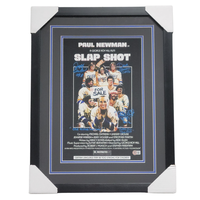 Slap Shot Cast Signed & Professionally Framed 11x17 Photo