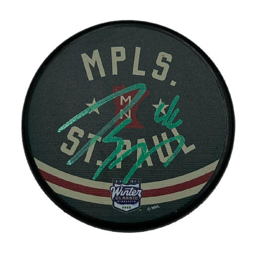 Jared Spurgeon Signed Winter Classic Logo Puck