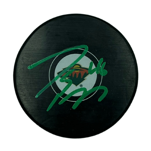 Jared Spurgeon Signed Wild Logo Puck