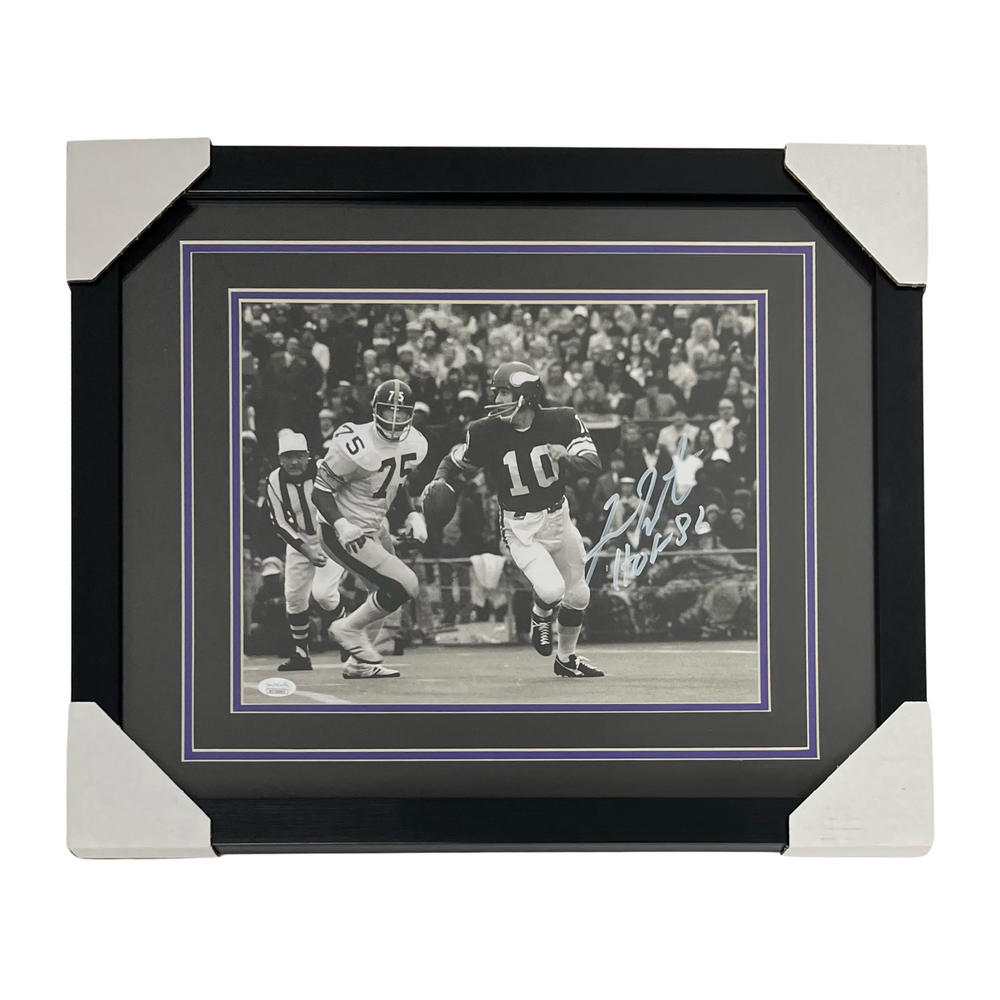 Fran Tarkenton B&W Signed & Professionally Framed 11x14 Photo