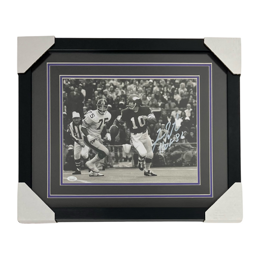 Fran Tarkenton B&W Signed & Professionally Framed 11x14 Photo