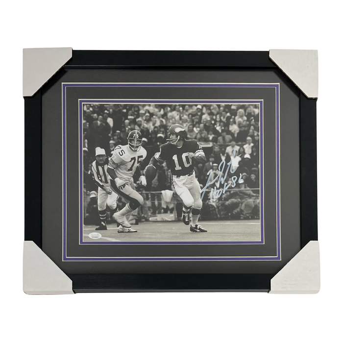 Fran Tarkenton B&W Signed & Professionally Framed 11x14 Photo