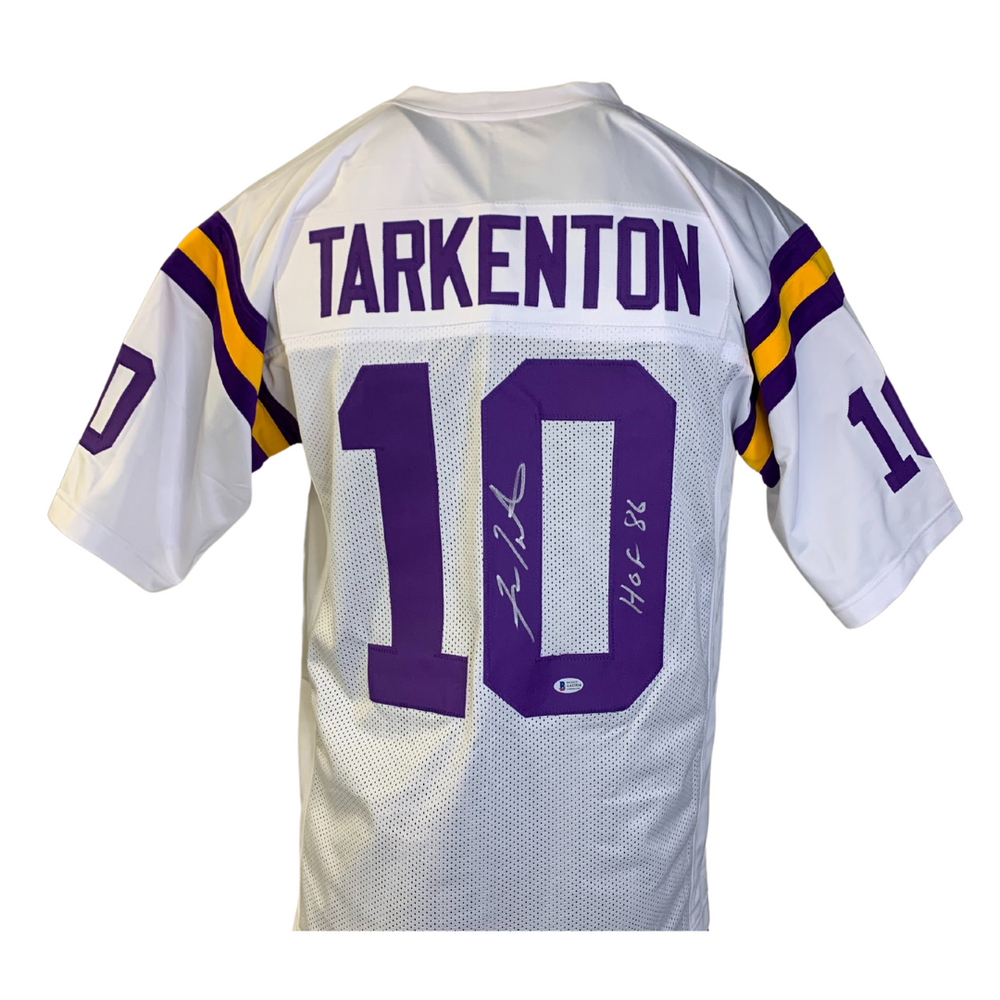 Fran Tarkenton Signed Custom White Football Jersey w/ 'HOF 86'