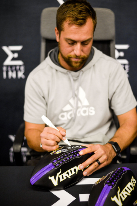 Adam Thielen Signed Minnesota Vikings Black Logo Football