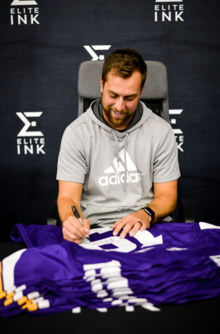 Adam Thielen Signed Custom Purple Football Jersey