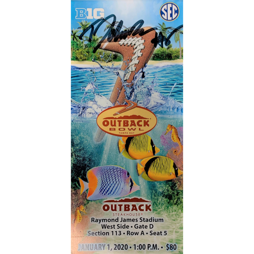 Tyler Johnson Signed Authentic Outback Bowl Ticket