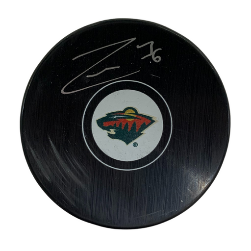 Mats Zuccarello Signed Wild Logo Puck