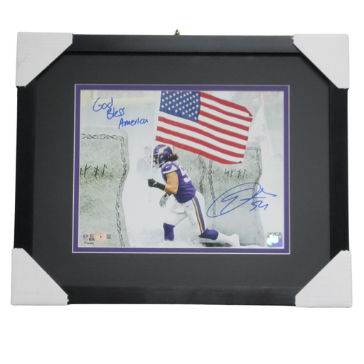 Eric Kendricks,#1, Signed & Professionally Framed 11x14 Photo w/ 'God Bless America'